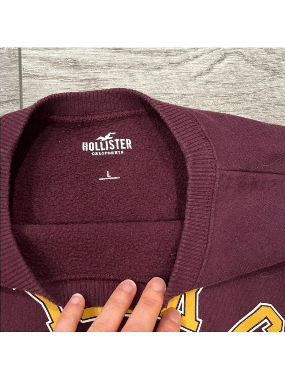 Hollister New York City Maroon Cropped Sweatshirt
